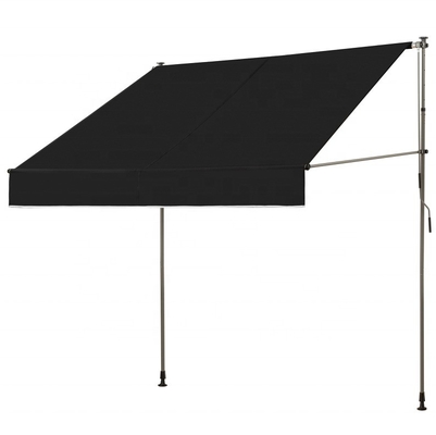 300x130cm Polyester ύφασμα εξωτερικό μπαλκόνι Clamping Τρύπα με σιδερένιο πλαίσιο σε γκρι / μαύρο