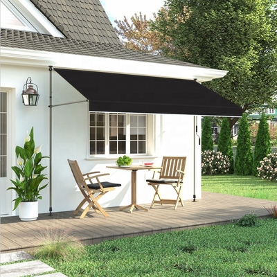 300x130cm Polyester ύφασμα εξωτερικό μπαλκόνι Clamping Τρύπα με σιδερένιο πλαίσιο σε γκρι / μαύρο