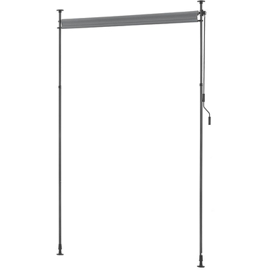 Πυροσκεπασμένη κατακόρυφη οροφή 150*270cm για προστασία ιδιωτικής ζωής και ηλιακής προστασίας σε σκούρο γκρι
