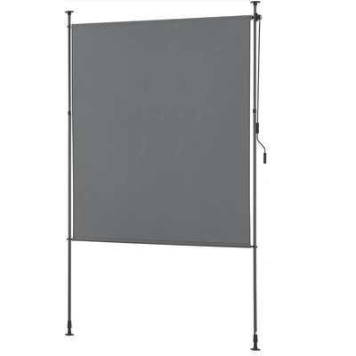 Πυροσκεπασμένη κατακόρυφη οροφή 150*270cm για προστασία ιδιωτικής ζωής και ηλιακής προστασίας σε σκούρο γκρι