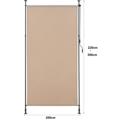 Δοχτυλόχρωμα 200x270cm κατακόρυφη τέντα ανθεκτικό στο νερό γκρι ύφασμα για κήπο μπαλκόνι