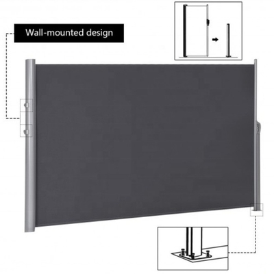 160x300cm Κήπος Sun Shade Canopy Ανασυρόμενες οροφές για χειροκίνητη λειτουργία Πάρτιο πλευρά