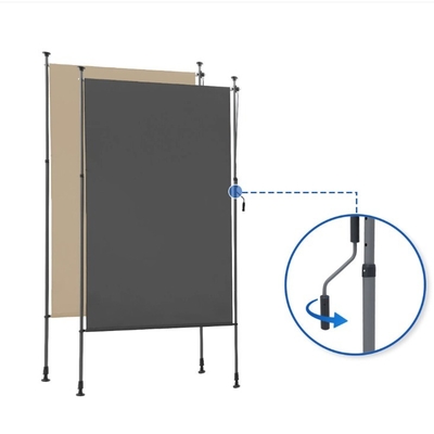 Δοχτυλόχρωμα 200x270cm κατακόρυφη τέντα ανθεκτικό στο νερό γκρι ύφασμα για κήπο μπαλκόνι