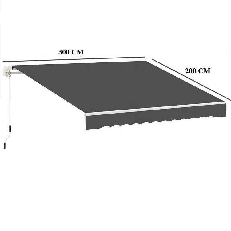 300 * 200CM χειροκίνητο χειροκίνητο χειριστήριο αδιάβροχο καμπαναριό προστατευτική ηλιακή σκηνή για παράθυρο βεράντα